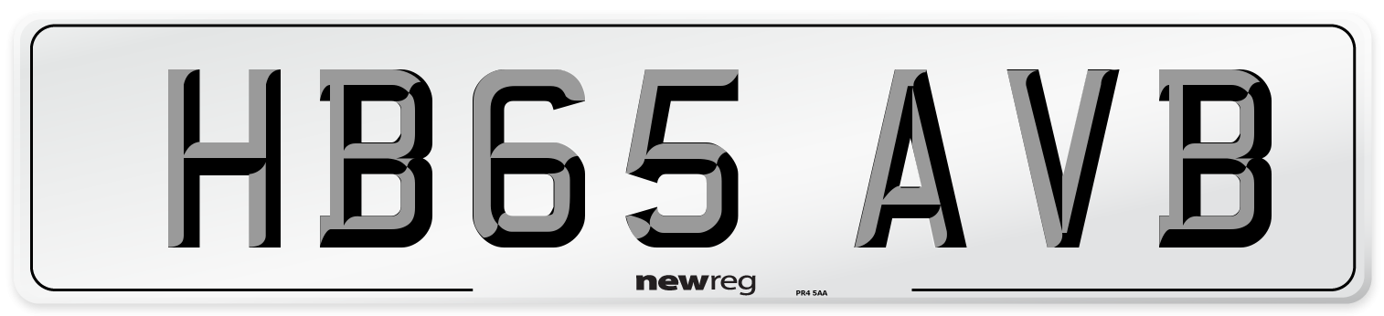 HB65 AVB Number Plate from New Reg